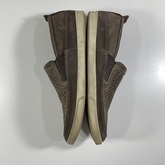 Ecco Shoes‎ Mens 42 US 8/8.5 Collin Brown Slip On Leather Perforated Casual - Picture 8 of 12